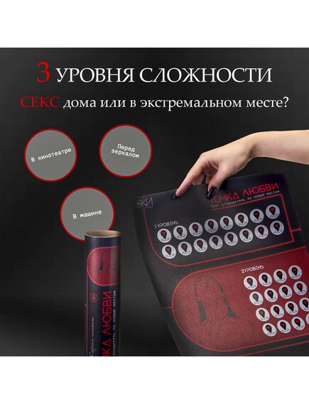 Плакат для двоих Оки-Чпоки «Точка любви», со скретч-слоем, А3, 18+ , изображение 3