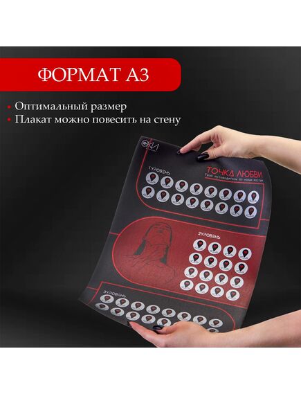 Плакат для двоих Оки-Чпоки «Точка любви», со скретч-слоем, А3, 18+ , изображение 6