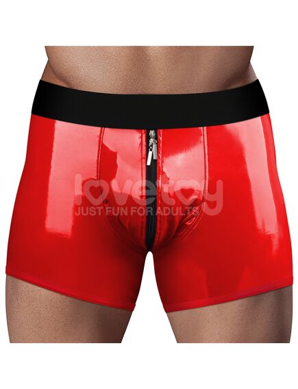 Шорты для страпона красные лакированные, размер XS/S , изображение 2