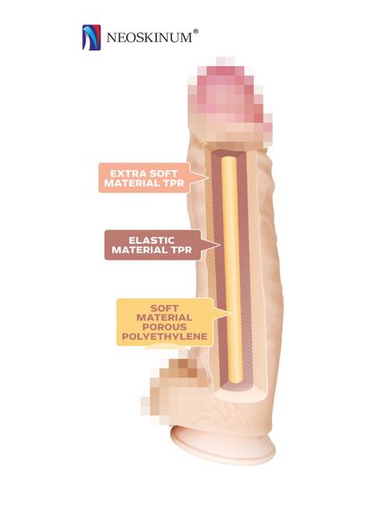 Супер ГИГАНТ из неоскина на присоске со страпоном в коробке , изображение 10