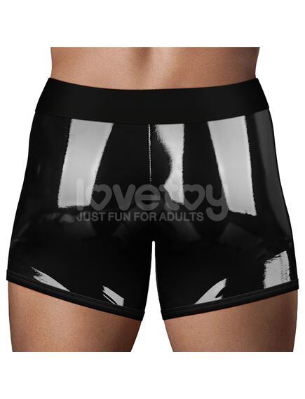 Шорты для страпона черные лакированные, размер XS/S , изображение 7