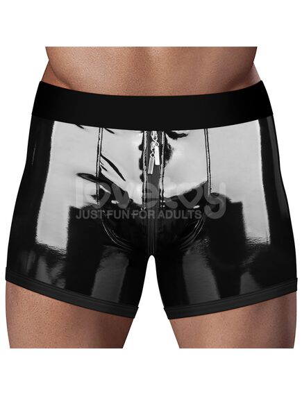 Шорты для страпона черные лакированные, размер L\XL , изображение 6