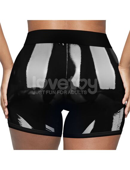 Шорты для страпона черные лакированные, размер L\XL , изображение 9