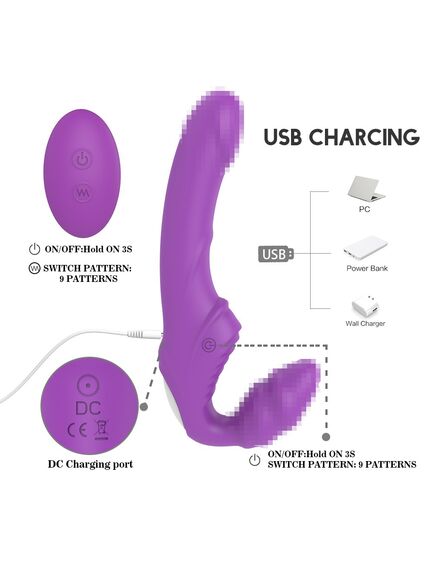 Страпон Nana RCT с пультом фиолетовый , изображение 5