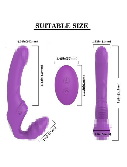 Страпон Nana RCT с пультом фиолетовый , изображение 6