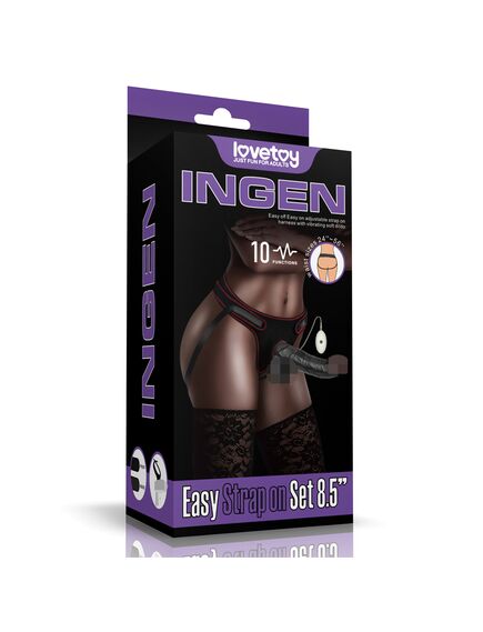 Страпон с вибрацией  "Easy Strapon Set" 21,5 см 