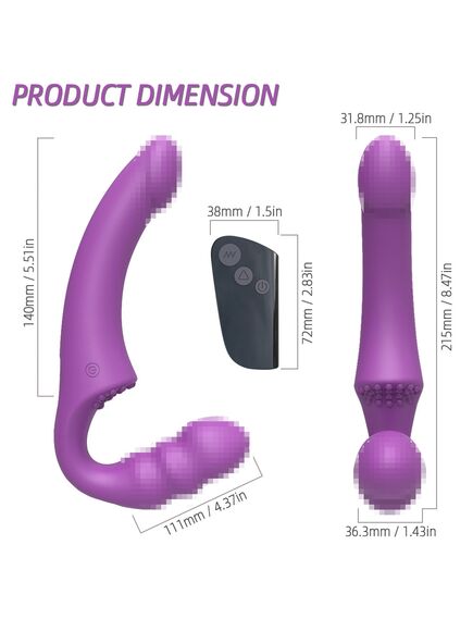 Безремневой страпон с вибрацией и пультом Д\У , изображение 5