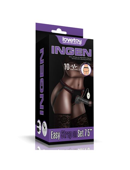 Страпон с вибрацией Easy Strapon Set 7.5'' 