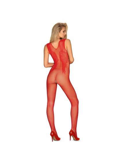 Боди Obsessive N112 красный Bodystocking (S/L) , изображение 4