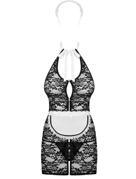 Ролевой костюм игривой горничной Obsessive SERVGIRL 4 pcs (S/M), Выберите размер : S/M , изображение 2