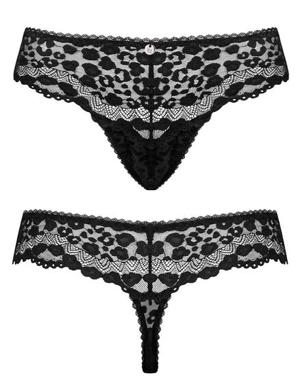 Черные стринги Obsessive GIULLY THONG (S/M), Выберите размер : S/M , изображение 3