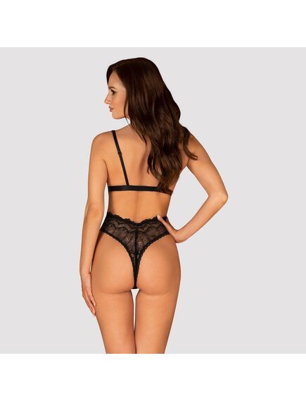 Черное кружевное боди Obsessive ISABELLIA TEDDY (S/M), Выберите размер : S/M , изображение 4