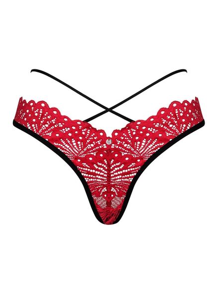 Красные трусики стринги Obsessive METTIA THONG (L/XL), Выберите размер : L/XL , изображение 3