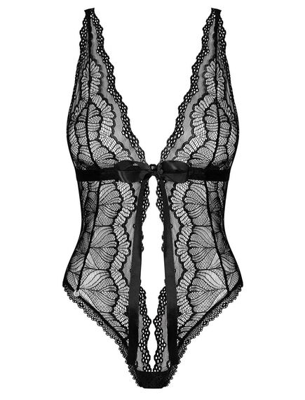 Черное кружевное боди Obsessive ISABELLIA TEDDY (L/XL), Выберите размер : L/XL , изображение 2