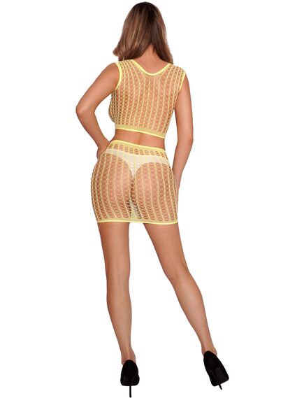 Яркий комплект из топа и юбки (жёлтый) , изображение 4