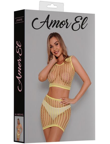 Яркий комплект из топа и юбки (жёлтый) , изображение 5