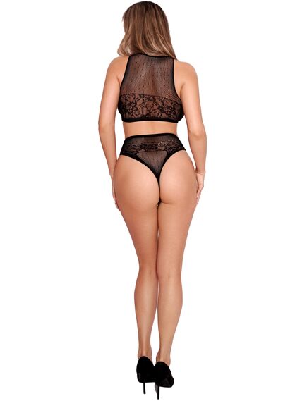 Комплект из лифа и трусиков с высокой посадкой (чёрный) , изображение 4