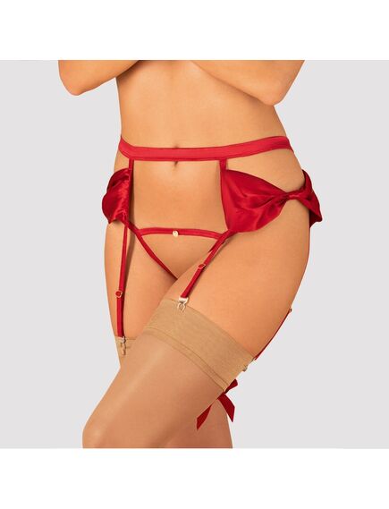 Пояс-трусики с бантиками "Rubinesa" red, L/XL, Выберите размер : L/XL 