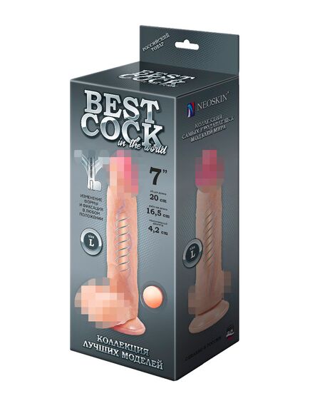 Фаллоимитатор неоскин на присоске F&F BEST COCK 7" , изображение 8