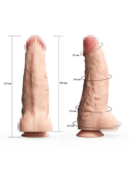 Фаллоимитатор неоскин - СУПЕРГИГАНТ с присоской в ламинате , изображение 6