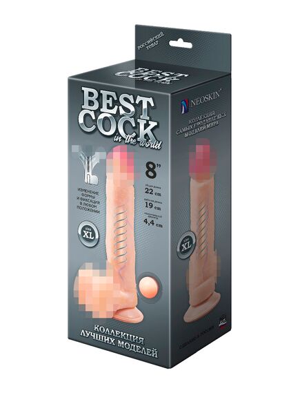 Фаллоимитатор неоскин на присоске F&F BEST COCK 8" , изображение 8