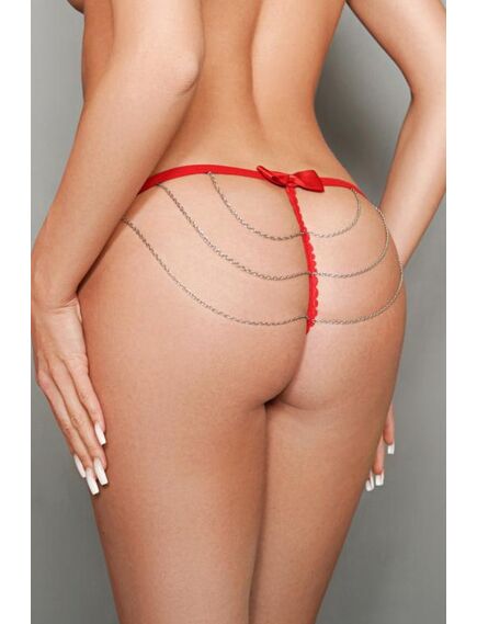 Откровенные трусики с декоративными цепочками на ягодицах, M , изображение 2
