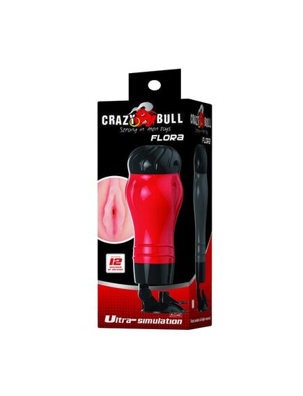 Мастурбатор с вибрацией, на батарейках CRAZY BULL FLORA ротик , изображение 2