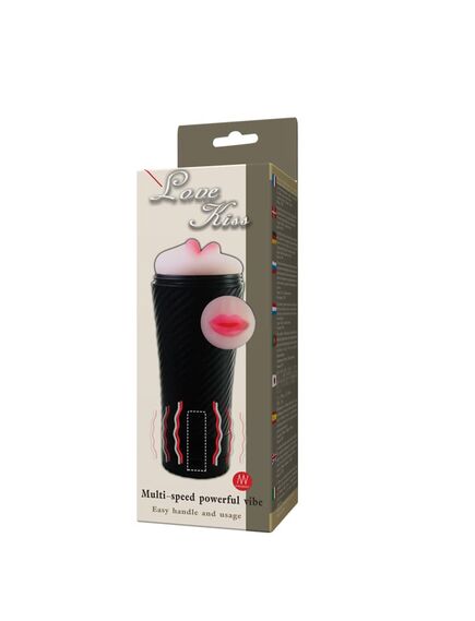 Мастурбатор с внутренней вибрацией на батарейках Love Kiss ротик , изображение 2