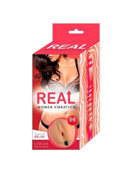 Реалистичный односторонний мастурбатор Real Women Vibration с вибрацией , изображение 5