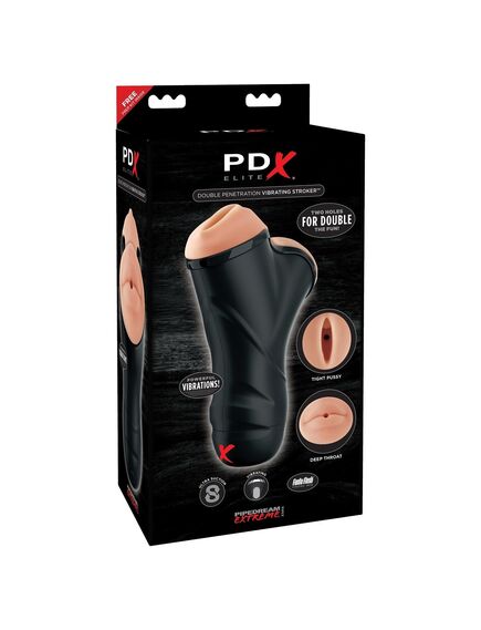 Мастурбатор с двумя тоннелями PDX ELITE Double Penetration Vibrating Stroker , изображение 2