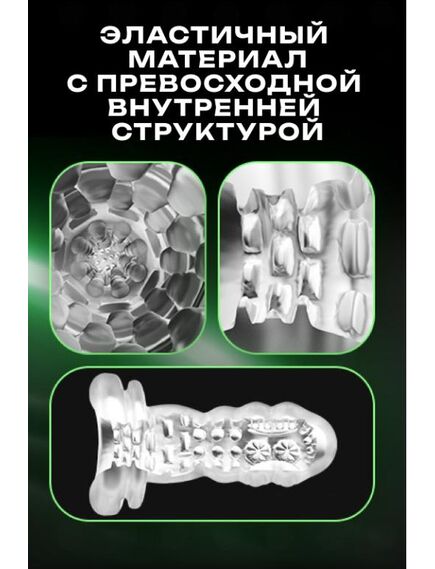 Инновационный мастурбатор Warrior с пенетрацией и массажем бусинами , изображение 9