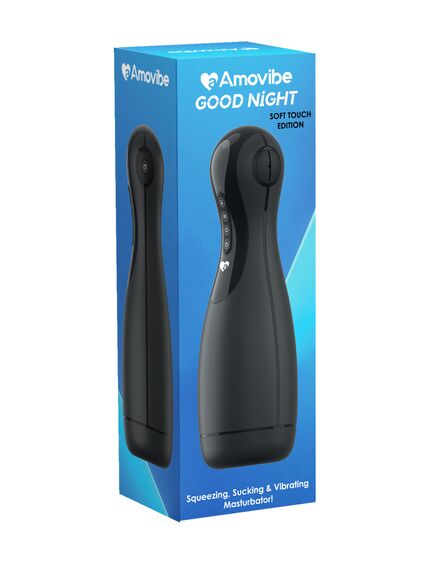 Инновационный мастурбатор Good night (soft-touch) с имитацией орального секса (черный) , изображение 12