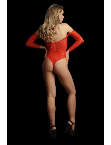 Боди Wonder Rhinestone Bodysuit (красный) со стразами S\M , изображение 6