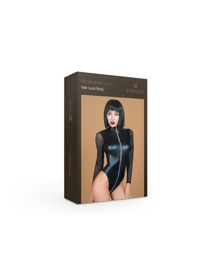 Боди с молнией до поясницы из материала wet look (My Shadow) S/M , изображение 8