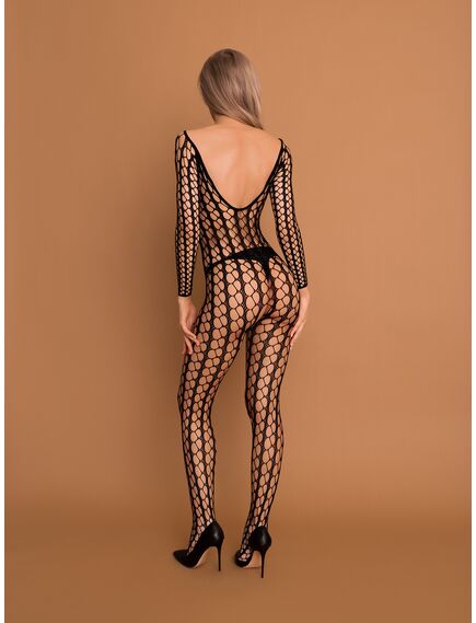 Боди-комбинезон черный в крупную сетку S/L , изображение 3
