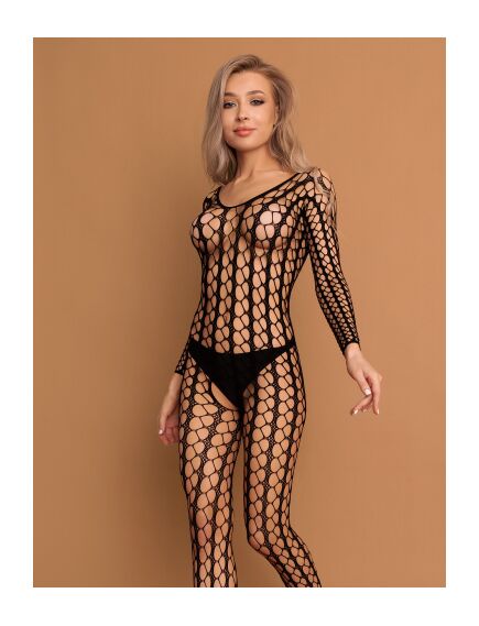 Боди-комбинезон черный в крупную сетку S/L , изображение 4