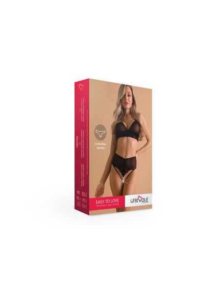 Элитные высокие трусики с доступом, жемчугом и кружевными вставками (Easy to love) S/M 42/44, Выберите размер : S/M , изображение 2