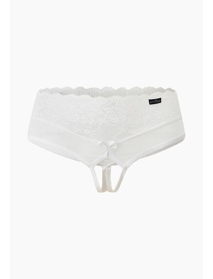 Неповторимые белые высокие шортики с доступом и нежным кружевом S/M , изображение 4