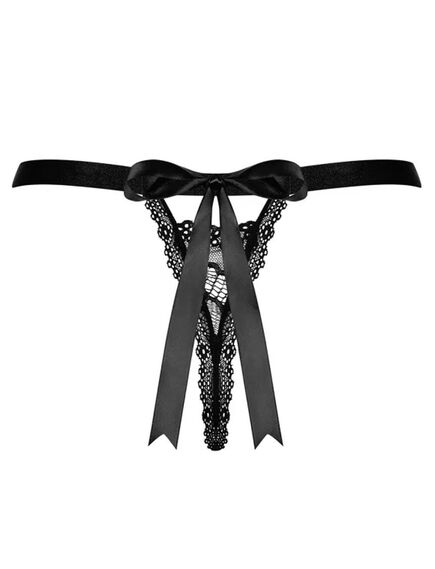 Черные стринги Obsessive ISABELLIA THONG (S/M), Выберите размер : S/M , изображение 4