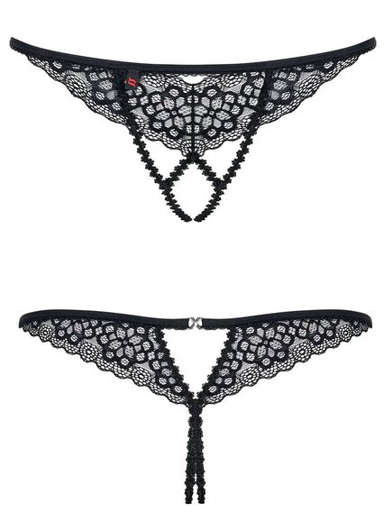 Сексуальные трусики Obsessive LIFERIA THONG CROTCHLESS L/XL , изображение 3