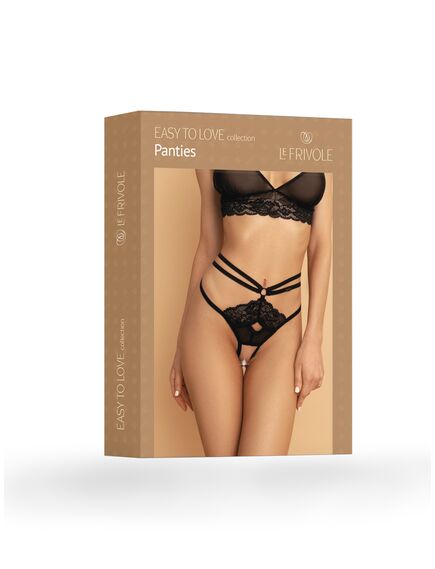 Экстравагантные черные трусики с доступом и переплетением лент сзади S/M (42-44), Выберите размер : S/M , изображение 2