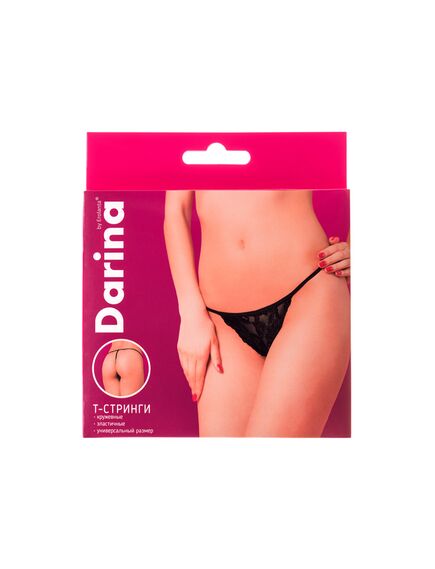 Т-СТРИНГИ КРУЖЕВНЫЕ DARINA, ЧЕРНЫЙ, OS , изображение 3