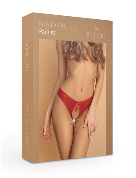 Трусики из мягкой сетки с доступом и манящей кисточкой красные XS/S, Выберите размер : XS/S , изображение 2