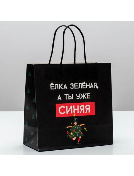Пакет подарочный «А ты уже синяя», 22 × 22 × 11 см 