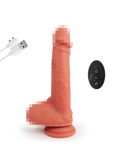 ВИБРОМАССАЖЁР L 225 мм D 43 мм, 7 режимов возвратно-поступательных движений, нагрев , изображение 2