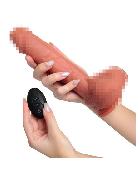 ВИБРОМАССАЖЁР L 225 мм D 43 мм, 7 режимов возвратно-поступательных движений, нагрев , изображение 5