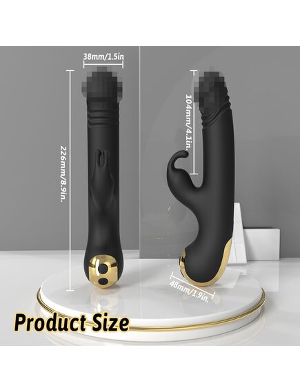 Вибратор кролик "Happy rabbi" с поступательными движениями , изображение 4