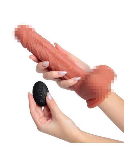 ВИБРОМАССАЖЁР L 225 мм D 45 мм, 7 режимов возвратно-поступательных движений, нагрев, ротация , изображение 5