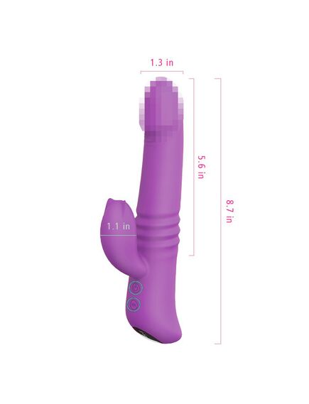 Вибромассажёр с имитацией фрикций и подогревом Kaya фиолетовый , изображение 5