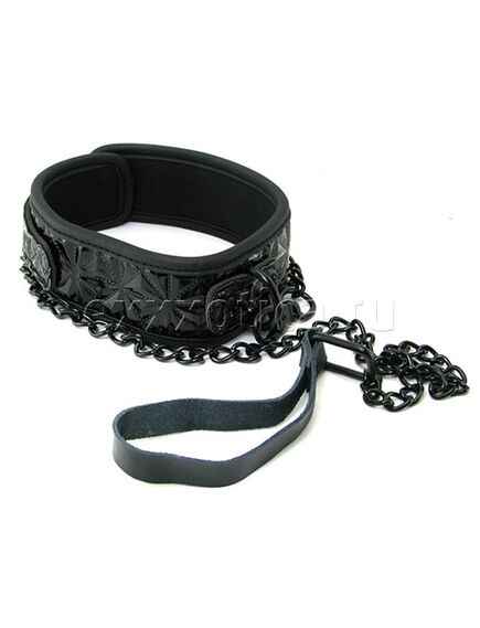 Ошейник с поводком "COLLAR WITH LEASH" Black 